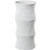 DRW Portaombrelli Rotondo a Forma di Bambù in Ceramica in Beige Sabbia 50x25x25 cm