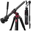 Rollei Treppiede Fotocamera 212cm Rollei Compact Traveler No.2 XL Video Cavalletto Fotografico in Alluminio con Braccio Orizzontale Testa Fluida Funzione Monopiede Camera Tripod con Supporto per Telefono