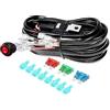 RIGIDON Cablaggio Fendinebbia con Interruttore 12V 40A Kit Cavi Fendinebbia Cablaggio Auto On-Off Interruttore per Barra LED Fuoristrada ATV Camion SUV e Moto (Model B - 4 cavi)