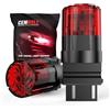 Cenmoll T25 3157 Lampadina LED rossa, 3600LM super luminosa 12V-24V P27/7W 3156 P27W 3157 T25 Lampadina LED sostitutiva per luci di retromarcia, freni, parcheggio e DRL, confezione da 2