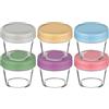 Aolso Contenitori Alimentari, 6 Pezzi Vasetti Ermetici Conservazione, Multicolore, Vetro Contenitore 100ml, Contenitori Pappa Neonati Per Lavastoviglie Freezer E Microonde