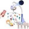 Aolso Carillon Elettronico per Culla e Lettino,Telecomando Scatola Musicale con 317 Melodie,Rotanti Giocattoli per Neonati,Telecomando Funzione di Cronometraggio con Proiettore e Musica, Coniglio-Blu