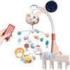 Aolso Carillon Elettronico per Culla e Lettino,Telecomando Scatola Musicale con 317 Melodie,Rotanti Giocattoli per Neonati,Telecomando Funzione di Cronometraggio con Proiettore e Musica, Coniglio-Rosa
