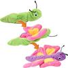 Creanino Doudou 2 in 1 I Peluche reversibile I Trasformazione e Sviluppo | Doudou farfalla | Chenille Doudou | Burattino farfalla (Lilly)