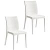 Sedie effetto Rattan Bianche senza braccioli - 2 Sedie