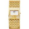 JewelryWe Orologi rettangolari con strass: orologio da polso al quarzo analogico in oro con strass, elegante orologio da donna con diamanti