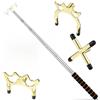 Aurobest Accessorio Tavolo Biliardo con 3 Testa Ottone Rimovibile, 12.8~60 pollici Ponte Stecca Biliardo Retrattile, Dispositivo Ausiliario Montato Palo, Accessori Biliardo per Snooker, Gioco, Competizione