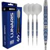 WINMAU Lunaris Darts - Freccette professionali con 90% di tungsteno | Barre blu e argento parallele | Tecnologia Switch Point | 2 punte intercambiabili | Codoli corti Fusion e alette | Freccette da 22