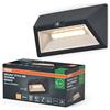 OSRAM Lampada da parete per esterni grigio scuro, bianco caldo, 3000 K, IP44, sensore di luce, Plastica, 110 lm, 1,5 W, LED integrato, durata di servizio 25.000 h