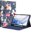 FINTIE Custodia per Samsung Galaxy Tab S8/Tab S7 da 11 (modello SM-X700/X706/T870/T875/T878) con supporto S portapenne, portafoglio ad angoli multipli con tasca Auto Sleep/Wake, ibiscus