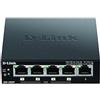D-Link DES-1005P Router Switch Fast Ethernet DT 10/100 Uplink, Commutatore non Gestito, in Metallo, 5 Porte PoE