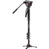 Manfrotto Monopiede Video XPRO+, Asta di Supporto per Foto e Videocamera, con Testa, 4 Sezioni, Alluminio, con Base Fluida, Accessori Fotografici per Creazione Contenuti, Video, Vlogging
