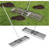 FANTASK Rastrello per il livellamento del prato, con impugnatura ergonomica, raschietto per prato, rastrello per giardino, golf e cortile (argento, 91 cm x 25 cm)