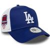 New Era Berretto da baseball 9Forty A Frame Trucker con toppa laterale MLB Los Angeles Dodgers da adulto, colore: blu scuro, Blu scuro, Taglia unica