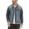 CoXuantion Giacca Jeans uomo Classico Lavato Vintage Jacket Casual Jeans Cappotto Cotone Trucker Giacca Biker Moto Capispalla in Denim Strappato 3XL,Blu