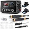XIIW Kit Pirografo per Legno Professionale 100W, 2 Penne 33 Punte, 0-750°C | Temperatura Regolabile, Display Digitale, Macchina Pirografica Leggera per Fai da Te Artigianato Regalo Creativo Legno Cuoio