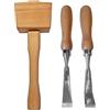 Generic Martello in legno per tappezzeria, martello da campeggio, smacchiatore dritto e piegato, kit di montaggio per moquette e kit di strumenti di base per carpenteria