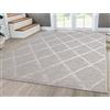 Mias Teppiche Mia's, tappeto Anna, per soggiorno, pelo corto, 200 x 290 cm, colore: beige, con rombi