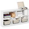 Furinno DALY libreria, a 5 cubi libreria, libreria organizer orizzontale a cubi, 27.7 x 119.9 x 59.9 cm, per soggiorno, camera da letto, ufficio domestico, Bianco