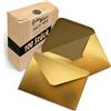 Japun - Buste (100 pezzi) - formato C5, 220 x 156 mm, oro/dorate | Busta da lettera in carta da 140 g/m², con chiusura gommata, senza finestra, per inviti da scrivere e stampare