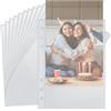 VGECEE 50 Fogli di Busta Portafoto, A5 Tasche per Raccoglitori 6 fori Buste di Plastica A5 Photocard Binder Kpop Raccoglitore Tasche Sacchetti Buste Perforate Trasparenti per File Fattura Carta Foto