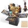 WIYETY Biglietto di auguri di compleanno 3D con candele interattive e luci interattive, luci LED lampeggianti, biglietto di compleanno regalo per uomo donna ragazza ragazzo