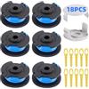 HTBAKOI 6 Pezzi Rocchetto Decespugliatore Compatibile con Ryobi One+ 18V 24V 40V Tagliabordi Bobina Ricambio di Filo Tosaerba Modello di Bobina AC14RL3A +2 Copertura Bobine +10 Lame di Ricambio, 1.65mm, 3.4m
