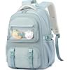 Amythe Zaino Adolescente Ragazza 3a-7a Scuola Viaggio | Zaino Ragazza Casual 15.6 Pollici Portatile Ciondolo Mignon Elementari Viola