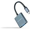 Monkey Ladder Convertitore da USB-C a VGA, USB-C/M-VGA/H, alluminio, colore: grigio, 10 cm
