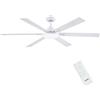 Newday Ventilatori da Soffitto Bianco con 6 Pale, 153CM Grande Pale Soffitto con Luce e Telecomando, Dimmer senza Passaggi, Modalità Sleep, Timer, Motore DC Reversibile Silenzioso per soggiorno