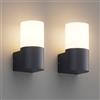 Klighten 2 pezzi Lampada da Parete E27 Esterno/Interno, Antracite Applique da Parete, Impermeabile IP65 Lampada da Muro, Luci da parete Alluminio, per Balconi/Giardini, 40W Max, Non Inclusa Lampadina