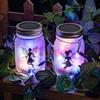 BXROIU Confezione da 2 luci solari a forma di lanterna, a energia solare, da appendere, per giardino, tavolo, cortile, patio, prato(multicolore)