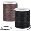 PH PandaHall 200 Iarde Filo di Cotone Cerato 1mm Cordoncino Cerato, Nero e Marrone Corda Cerata per Perline Braccialetti Collane Macramè Cucito Gioielli Fai Da Te