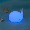 ZKLiLi lampada per gatti Luce Notturna Bambini, RGB Lampada Notturna Per Bambini, Dimmerabile Lucina Notte Bambini, Funzione Timer 7 Colori di batteria LED Silicone Regalo Neonato Cameretta (whale-01)