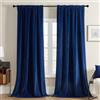 Joydeco Tende in Velluto Oscuranti per Interni L 132 x A 245 Termiche con Tasca 2 Pezzi Anelli Blu Navy
