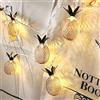 EONANT - Catena di luci in metallo, 3 m, 20 LED, a forma di ananas, oro rosa, in metallo, a batteria, utilizzabile per Natale, festa di famiglia (ananas)