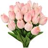 N&T NIETING Tulipani artificiali, 12 pezzi, tulipani finti, realistici al tatto, in lattice, bouquet di fiori per matrimoni, casa, feste, hotel, decorazione floreale (rosa chiaro)