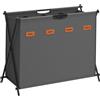 SONGMICS Cesto Portabiancheria, Porta Biancheria Sporca da 155 L, 4 Scomparti, Struttura Pieghevole a X, con Etichette, per Lavanderia Bagno Camera da Letto, Grigio Ardesia LCB140G01