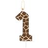 mciskin Candele con numero di giraffa, 1 candela di compleanno, candela marrone numero 1 per torta, decorazioni per torte a tema animali della giungla, decorazioni per feste di primo compleanno per ragazze e