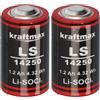 WSB 2 batterie al litio da 3,6 V, LS 14250-1/2 AA ER14250 Li-SOCl2 LS14250 (2 pezzi)