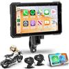 Rimoody Portatile Wireless Carplay Display Motociclo con Dashcam 2 Telecamera Fronte e Retro, 5 Pollici Touchscreen Carplay Android Auto Schermo per Motorbike con App/Bluetooth/IP68 étanche/GPS Navi