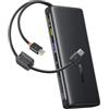 Baseus FC41 145W Powerbank per Laptop Certificato CCC, Ricarica Rapida PD3.1, 25000mAh Power Bank con 2 Cavi USB-C Integrati, Batteria Esterna per MacBook Pro, iPhone, iPad, Samsung, Nero
