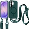 Jrkvniv Cover per Samsung Galaxy S26 Ultra con Cordino, Custodia con Regolabile Laccio Collana Tracolla, Ultra Sottile Silicone Antiurto AntiGraffio Protettiva Case per Samsung Galaxy S26 Ultra, Verde
