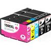 CLYWENSS Cartucce PGI-1500XL compatibili con Canon 1500XL PG-1500 XL Multipack per Maxify MB2750 MB2150 MB2755 MB2000 MB2050 MB2155 MB2300 MB2350, confezione da 5 (2 nero, ciano, magenta, giallo)