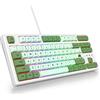 SOLIDEE tastiera da gioco meccanica al 80%,tastiera cablata compatta retroilluminata a LED RGB a 87 tasti con cavo USB,tastiera da con interruttore rosso lineare(87 Matcha)