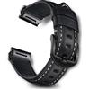 RoYiio Cinturino per Garmin Quatix 8 47mm/Quatix 7 Pro/Tactix 8 47mm/Fenix 8 47 mm/Fēnix 7Pro/Approach S62 S60 Cinturino Pelle Cerata Olio per Descent G2/Fenix E/Epix 2 (Nero, QuickFit 22mm)