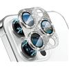WoPail Glitzer Pellicola Protettiva Fotocamera per iPhone 15 Pro/15 Pro Max,Anello Bling 9H Protettore Vetro Temperato Fotocamera per iPhone 15 Pro/15 Pro Max Argento