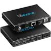 ROFAVEZCO 4K HDMI KVM Extender USB Non compresso 4K 60Hz HDR Singolo Tramite Cat5e/6 Fino a 300ft, Hub USB2.0 a 3 Porte Poe+RS232+EDID+Audio Stereo da 3,5 mm e Microfono, EX70H2KVM