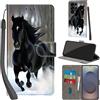 PHINIENLAND Cover per Samsung Galaxy S25 Ultra custodia portafoglio Cavallo nero | 3 scomparti carte, 1 tasca banconote, Chiusura magnetica, Supporto, Pelle PU flip cover per Samsung S25 Ultra