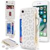 SailorTech per iPhone SE 2020/SE 2022 Custodia per telefono con porta carte di credito per uomo, iPhone 7/8/SE2/SE3 Custodia con slot per carte di credito Portafoglio Zipper per donna-Leopardo Bianco